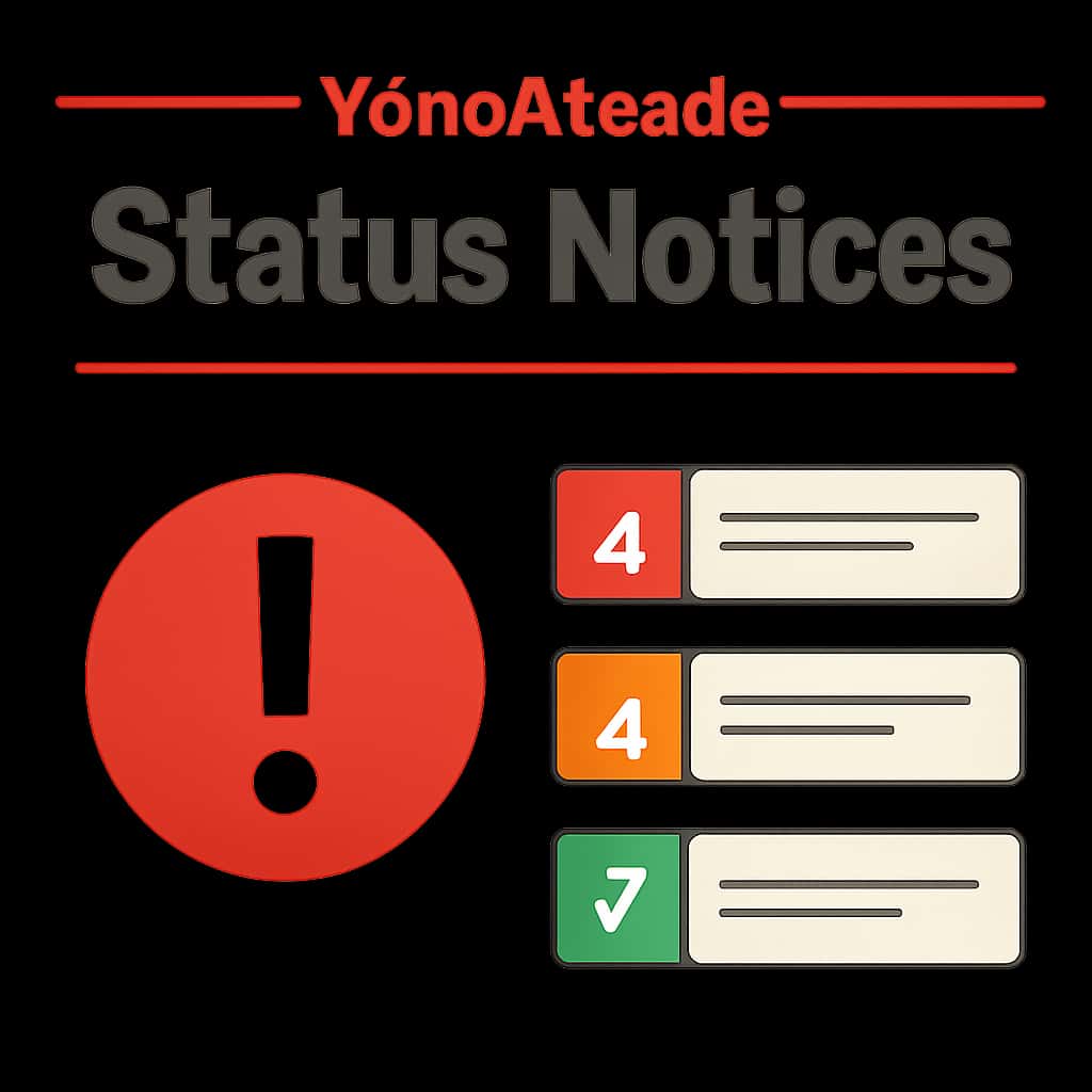 Illustration explaining YonoArcade Status Notices.