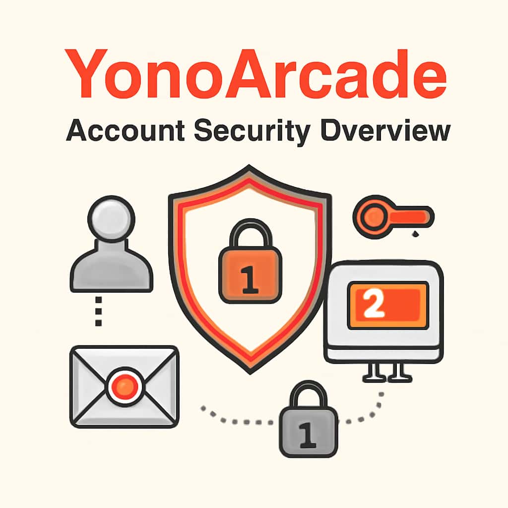 Illustration of YonoArcade account security best practices.