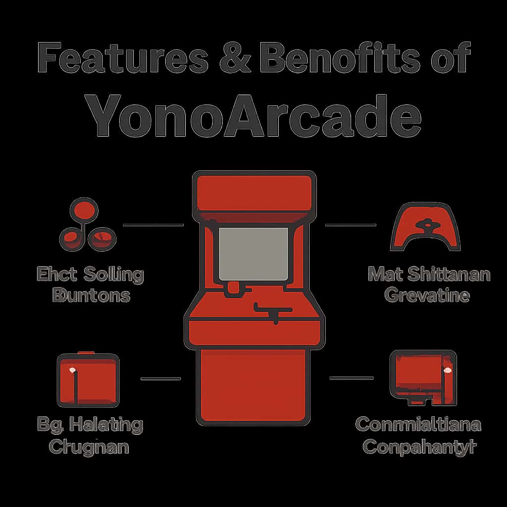 An educational diagram illustrating the benefits of YonoArcade.