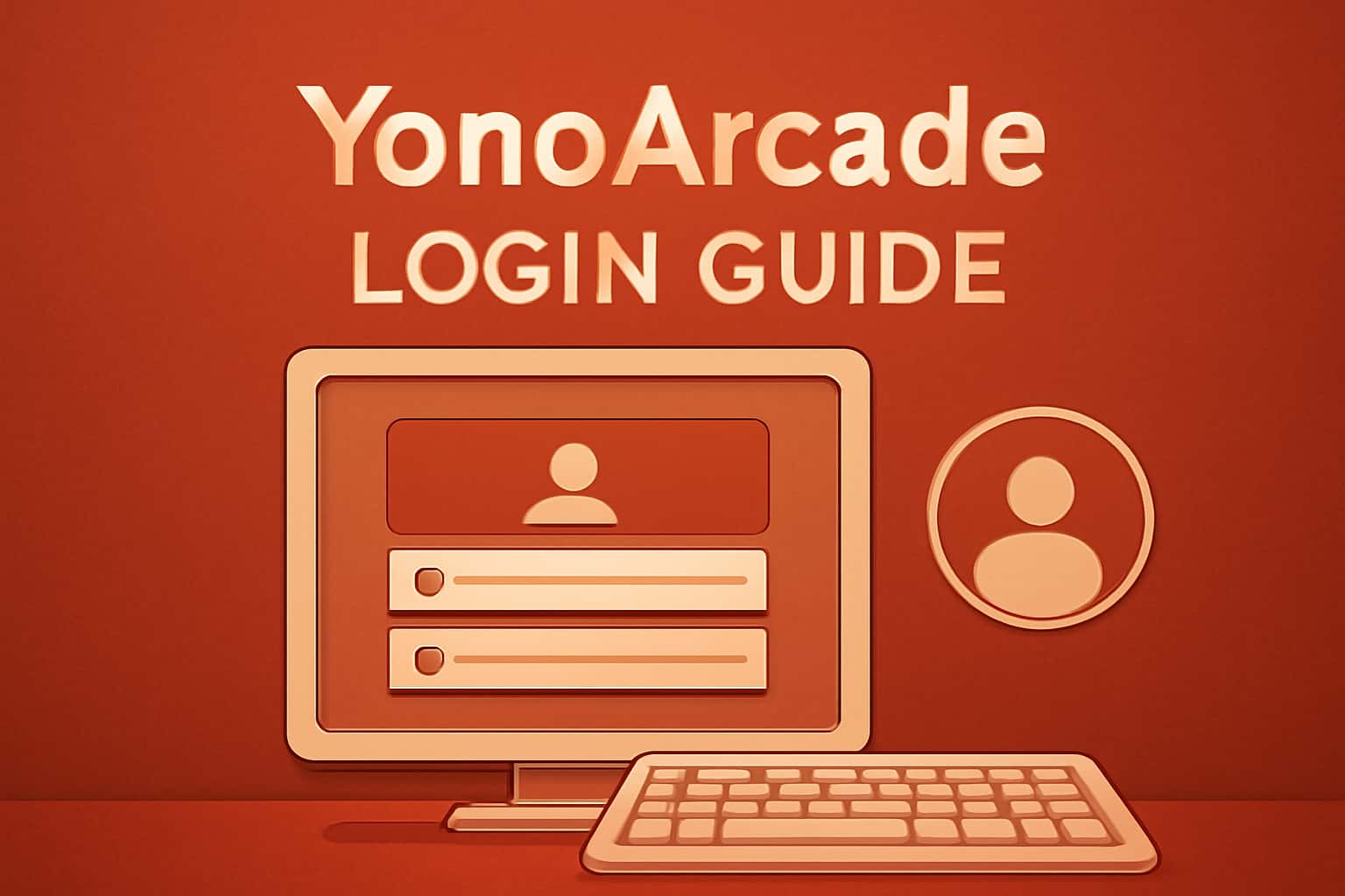 A sleek and modern design illustrating the YonoArcade Login Guide.
