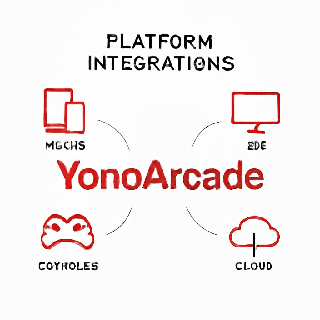 Diagram illustrating YonoArcade integration features.