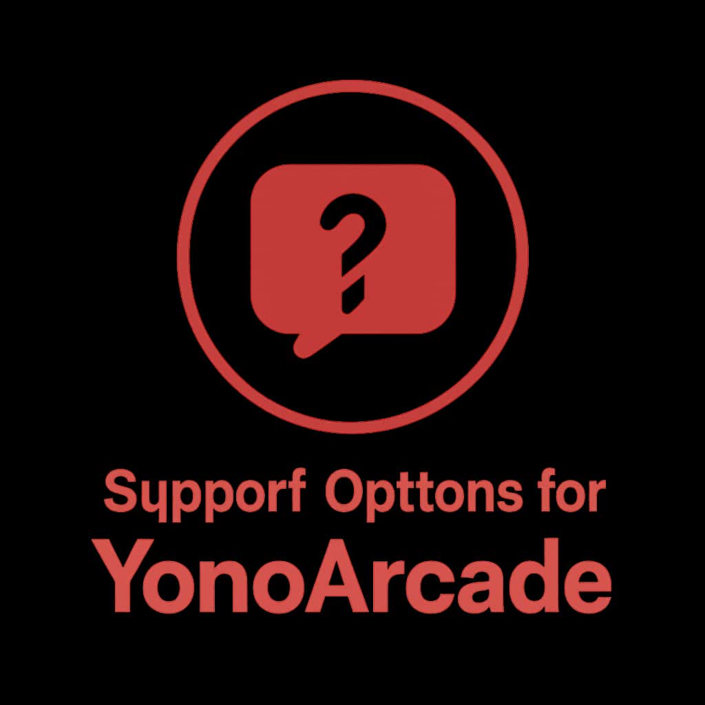 A professional badge icon for YonoArcade support options.